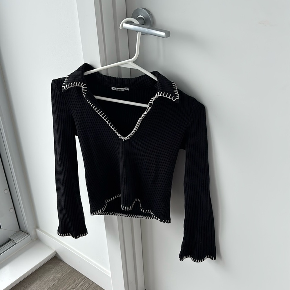 Reformation Nolen Knit Top in Black | Size Small